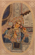 Load image into Gallery viewer, Hand Painted Mughal Shah Jahan and Mumtaz Miniature Painting India Artwork - ArtUdaipur
