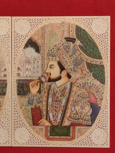 Hand Painted Mughal Shah Jahan and Mumtaz Miniature Painting India Paper Artwork - ArtUdaipur