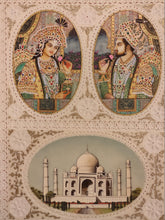 Load image into Gallery viewer, Hand Painted Mughal Shah Jahan and Mumtaz Miniature Painting India Artwork - ArtUdaipur
