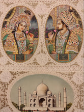 Load image into Gallery viewer, Hand Painted Mughal Shah Jahan and Mumtaz Miniature Painting India Artwork - ArtUdaipur
