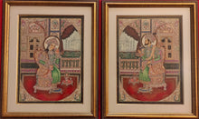 Load image into Gallery viewer, Hand Painted Shah Jahan and Mumtaz Miniature Painting India Framed Artwork - ArtUdaipur
