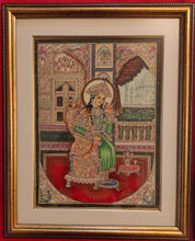 Load image into Gallery viewer, Hand Painted Shah Jahan and Mumtaz Miniature Painting India Framed Artwork - ArtUdaipur

