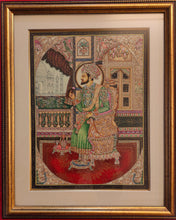 Load image into Gallery viewer, Hand Painted Shah Jahan and Mumtaz Miniature Painting India Framed Artwork - ArtUdaipur
