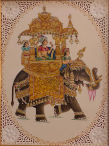 Hand Painted Mughal Maharajah Ambabari Miniature Painting India Artwork Framed Royal - ArtUdaipur