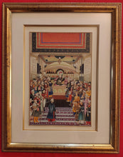 Load image into Gallery viewer, Hand Painted Mughal Court Scene  Darbar Miniature Painting India Art Maharajah Framed Fine Art - ArtUdaipur
