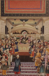 Mughal Painting Court Scene Artwork Painting