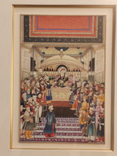 Load image into Gallery viewer, Hand Painted Mughal Court Scene  Darbar Miniature Painting India Art Maharajah Framed Fine Art - ArtUdaipur
