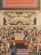 Load image into Gallery viewer, Hand Painted Mughal Court Scene  Darbar Miniature Painting India Art Maharajah Framed Fine Art - ArtUdaipur
