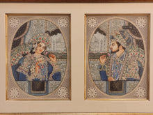 Load image into Gallery viewer, Hand Painted Shah Jahan and Mumtaz Mughal Moghul Miniature Painting India Artwork Framed Frame Fine Artwork - ArtUdaipur
