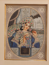 Load image into Gallery viewer, Hand Painted Shah Jahan and Mumtaz Mughal Moghul Miniature Painting India Artwork Framed Frame Fine Artwork - ArtUdaipur
