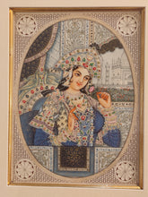 Load image into Gallery viewer, Hand Painted Shah Jahan and Mumtaz Mughal Moghul Miniature Painting India Artwork Framed Frame Fine Artwork - ArtUdaipur
