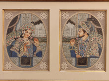Load image into Gallery viewer, Hand Painted Shah Jahan and Mumtaz Mughal Moghul Miniature Painting India Artwork Framed Frame Fine Artwork - ArtUdaipur
