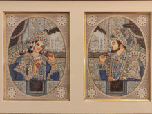 Load image into Gallery viewer, Hand Painted Shah Jahan and Mumtaz Mughal Moghul Miniature Painting India Artwork Framed Frame Fine Artwork - ArtUdaipur

