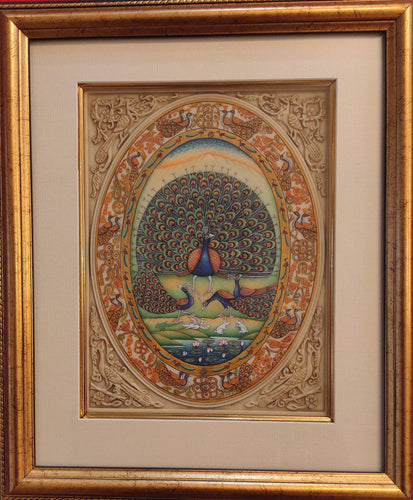 Peacock Bird Framed Painting Artwork Collection Home