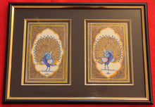 Load image into Gallery viewer, Framed Peacock Pair Bird Indian Miniature Painting - ArtUdaipur
