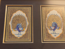 Load image into Gallery viewer, Framed Peacock Pair Bird Indian Miniature Painting - ArtUdaipur
