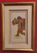Load image into Gallery viewer, Hand Painted Elephant GoodLuck Miniature Painting India Artwork Animal Frame Framed Fine Art - ArtUdaipur
