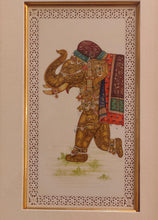 Load image into Gallery viewer, Hand Painted Elephant GoodLuck Miniature Painting India Artwork Animal Frame Framed Fine Art - ArtUdaipur
