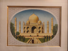 Load image into Gallery viewer, Hand Painted Taj Mahal Monument History Mughal Moghul Shah Jahan Miniature Painting India Framed Artwork Fine Art - ArtUdaipur
