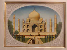 Load image into Gallery viewer, Hand Painted Taj Mahal Monument History Mughal Moghul Shah Jahan Miniature Painting India Framed Artwork Fine Art - ArtUdaipur
