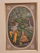 Load image into Gallery viewer, Hand Painted Krishna Radha Hindu God and Goddess Miniature Painting India Art Framed Fine Art - ArtUdaipur
