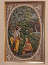 Load image into Gallery viewer, Hand Painted Krishna Radha Hindu God and Goddess Miniature Painting India Art Framed Fine Art - ArtUdaipur
