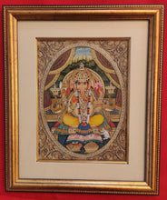 Load image into Gallery viewer, Hand Painted Ganesh Ganesha Hindu God Miniature Painting India Artwork Framed Fine Art Frame - ArtUdaipur
