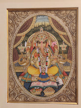 Load image into Gallery viewer, Hand Painted Ganesh Ganesha Hindu God Miniature Painting India Artwork Framed Fine Art Frame - ArtUdaipur
