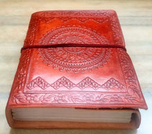 Load image into Gallery viewer, Chakra Embossed Leather Bound Notebook
