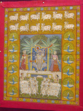 Load image into Gallery viewer, Shreenathji Pichwai Painting Shrinathji Cloth Wall Hanging Indian Art - ArtUdaipur
