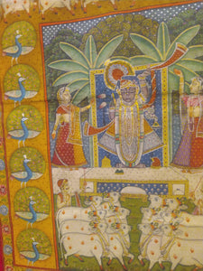 Shreenathji Pichwai Painting Shrinathji Cloth Wall Hanging Indian Art - ArtUdaipur