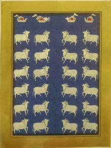Krishna Pichwai Cow Indian Miniature Painting Famous Rajasthan Tradition - ArtUdaipur