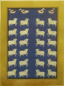 Krishna Pichwai Cow Indian Miniature Painting Famous Rajasthan Tradition - ArtUdaipur
