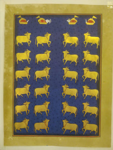 Krishna Pichwai Painting Cow Indian Miniature Painting Famous Rajasthani - ArtUdaipur