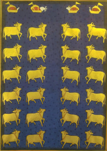 Krishna Pichwai Painting Cow Indian Miniature Painting Famous Rajasthani - ArtUdaipur