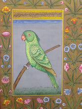 Load image into Gallery viewer, Parrot Birds and Flower on Paper Painting - ArtUdaipur
