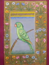 Load image into Gallery viewer, Parrot Birds and Flower on Paper Painting - ArtUdaipur
