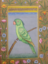 Load image into Gallery viewer, Parrot Birds and Flower on Paper Painting - ArtUdaipur
