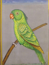 Load image into Gallery viewer, Parrot Birds and Flower on Paper Painting - ArtUdaipur
