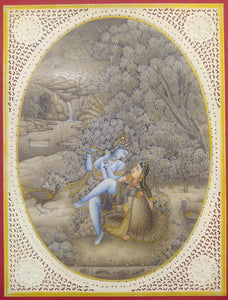 Krishna Radha Miniature Painting