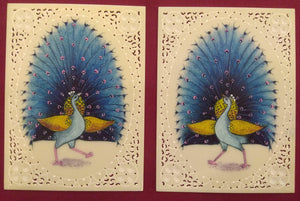 Beautiful Peacock Pair Bird Birds Blue Scheme Famous Artist - ArtUdaipur
