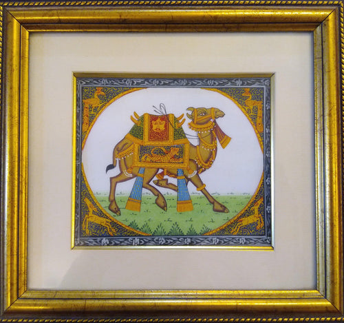 Camel Miniature Painting Framed Home Decor