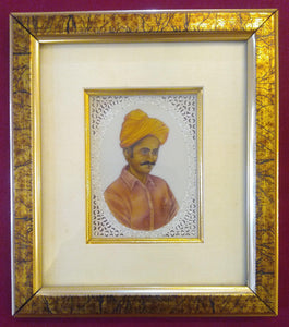 Hand Painted Old Village Men Portrait Detailed Miniature Painting Art Work Brush Framed - ArtUdaipur