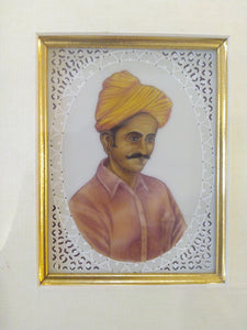 Hand Painted Old Village Men Portrait Detailed Miniature Painting Art Work Brush Framed - ArtUdaipur