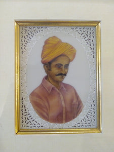 Hand Painted Old Village Men Portrait Detailed Miniature Painting Art Work Brush Framed - ArtUdaipur
