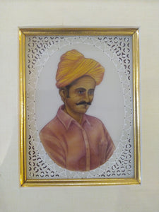 Hand Painted Old Village Men Portrait Detailed Miniature Painting Art Work Brush Framed - ArtUdaipur