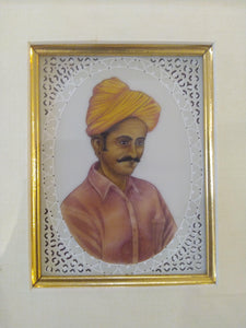 Hand Painted Old Village Men Portrait Detailed Miniature Painting Art Work Brush Framed - ArtUdaipur