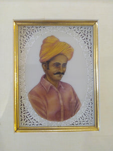 Hand Painted Old Village Men Portrait Detailed Miniature Painting Art Work Brush Framed - ArtUdaipur
