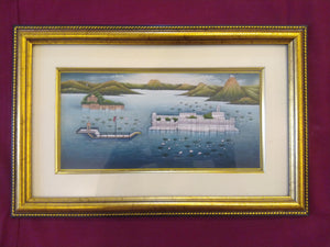 Hand Painted Lake Palace Detail History Miniature Painting India Framed Artwork - ArtUdaipur