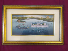 Load image into Gallery viewer, Hand Painted Lake Palace Detail History Miniature Painting India Framed Artwork - ArtUdaipur
